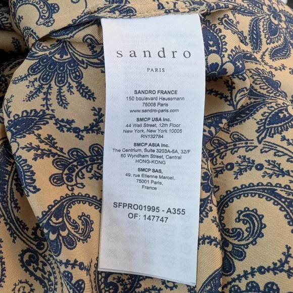 Sandro LS Silk Dress - US 4 /EU 36 - Picture 9 of 10